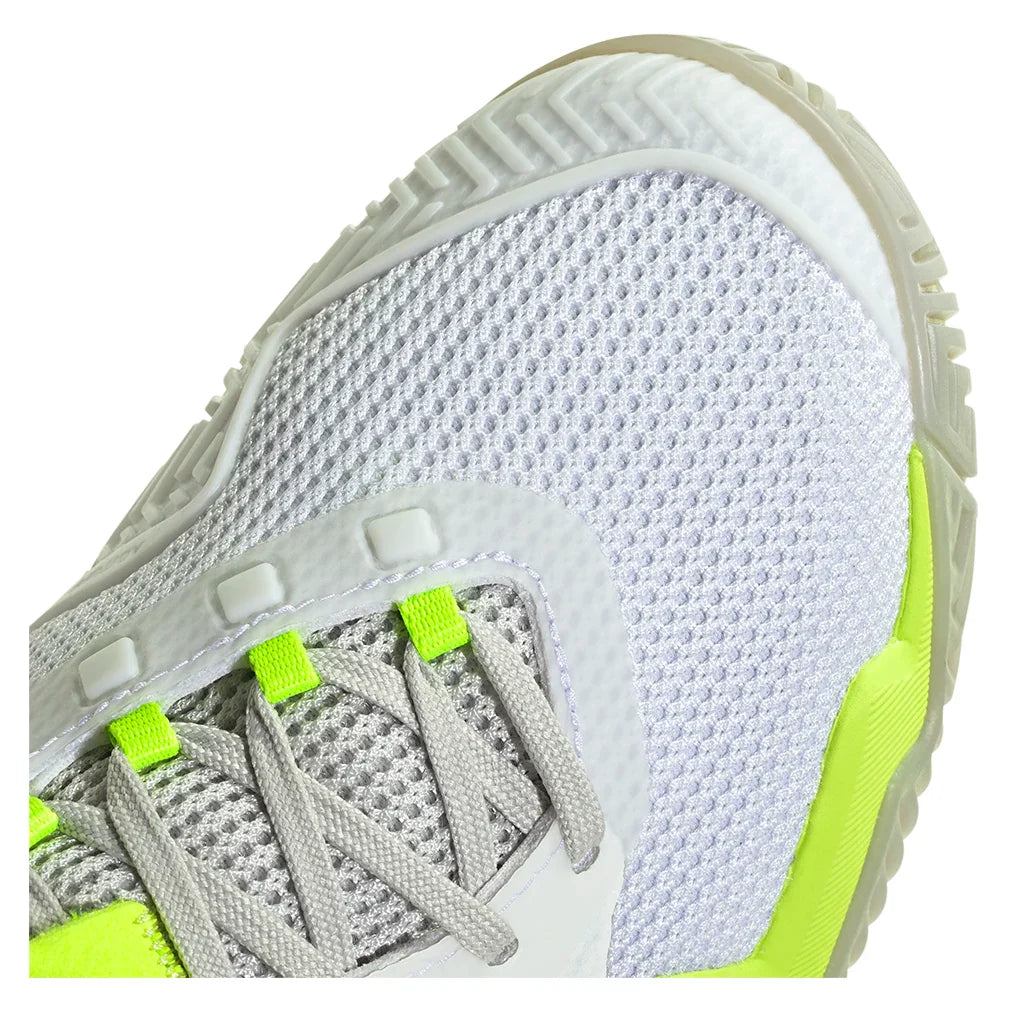 Women`s Barricade 13 Tennis Shoes White and Lucid Lemon Footwear Adidas
