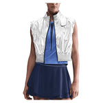 Women`s New York Court Slam Tennis Vest Metallic Silver and Black Apparel Nike