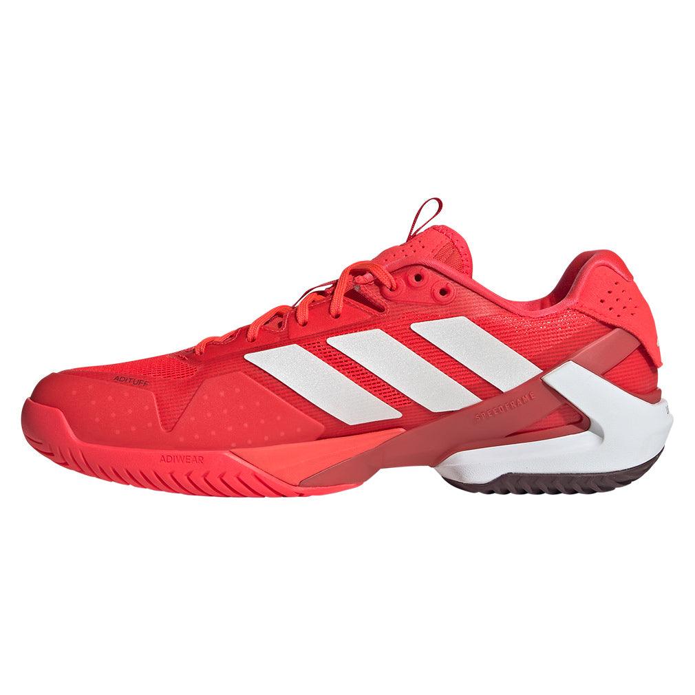Men`s Adizero Ubersonic 5 Tennis Shoes Lucid Red and Zero Metallic Footwear Adidas