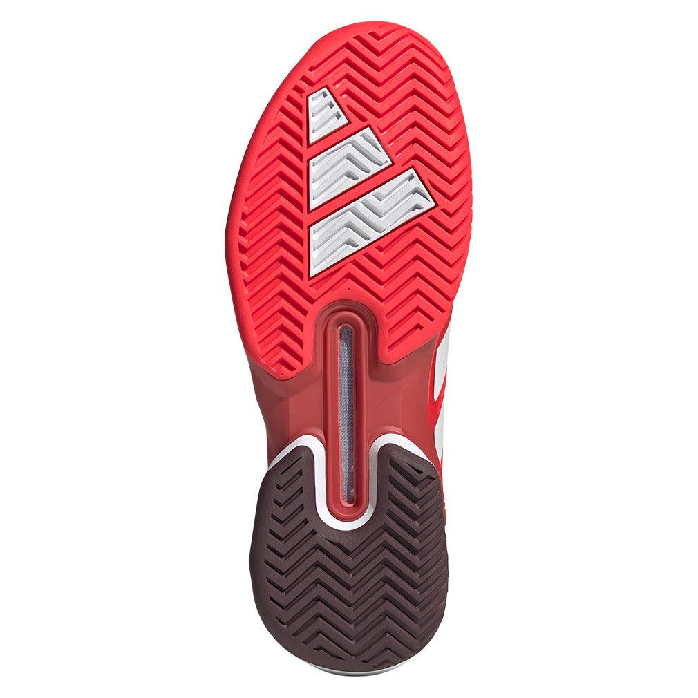 Men`s Adizero Ubersonic 5 Tennis Shoes Lucid Red and Zero Metallic Footwear Adidas