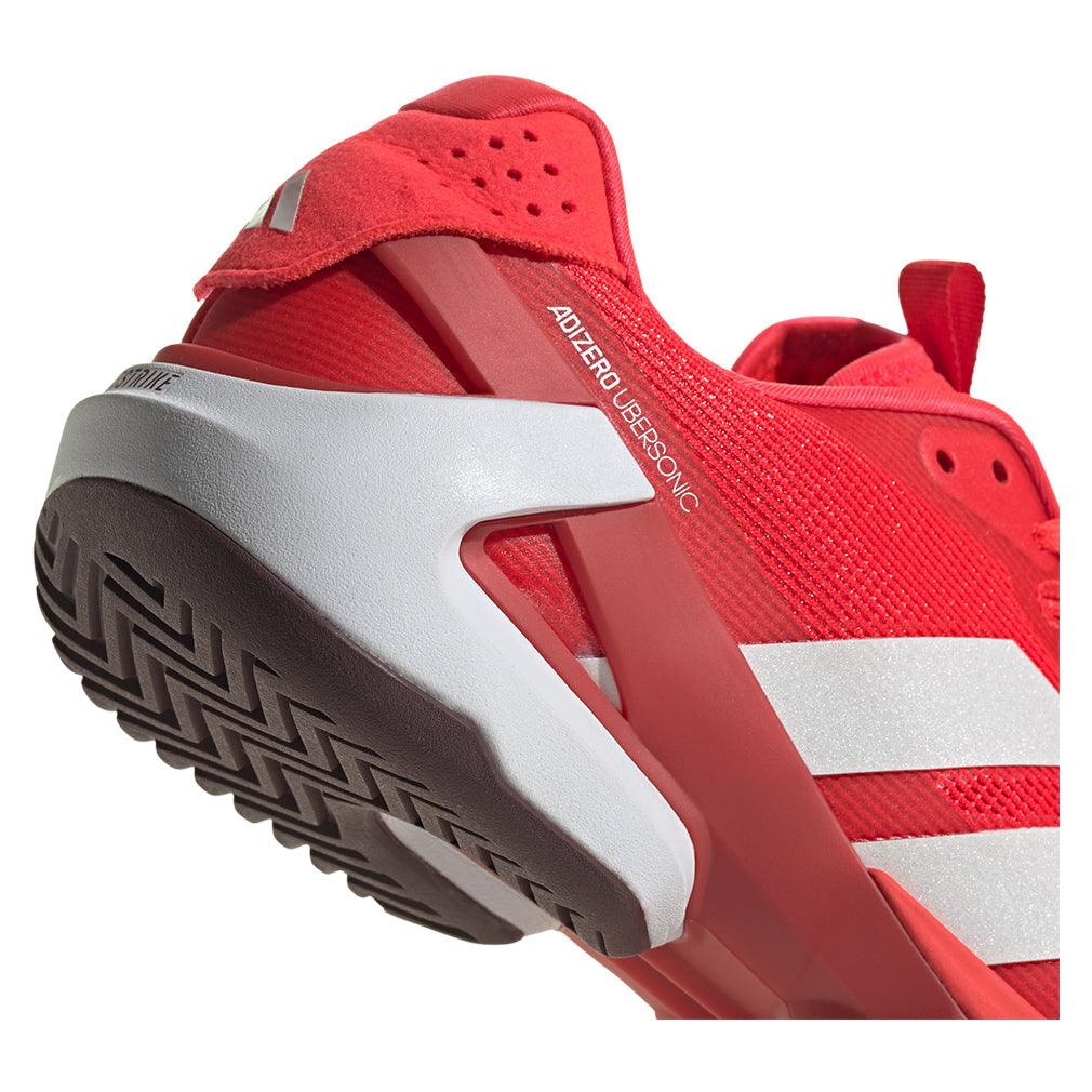 Men`s Adizero Ubersonic 5 Tennis Shoes Lucid Red and Zero Metallic Footwear Adidas