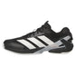 Men`s Adizero Ubersonic 5 Tennis Shoes Core Black and Silver Metallic Footwear Adidas