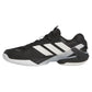 Men`s Adizero Ubersonic 5 Tennis Shoes Core Black and Silver Metallic Footwear Adidas