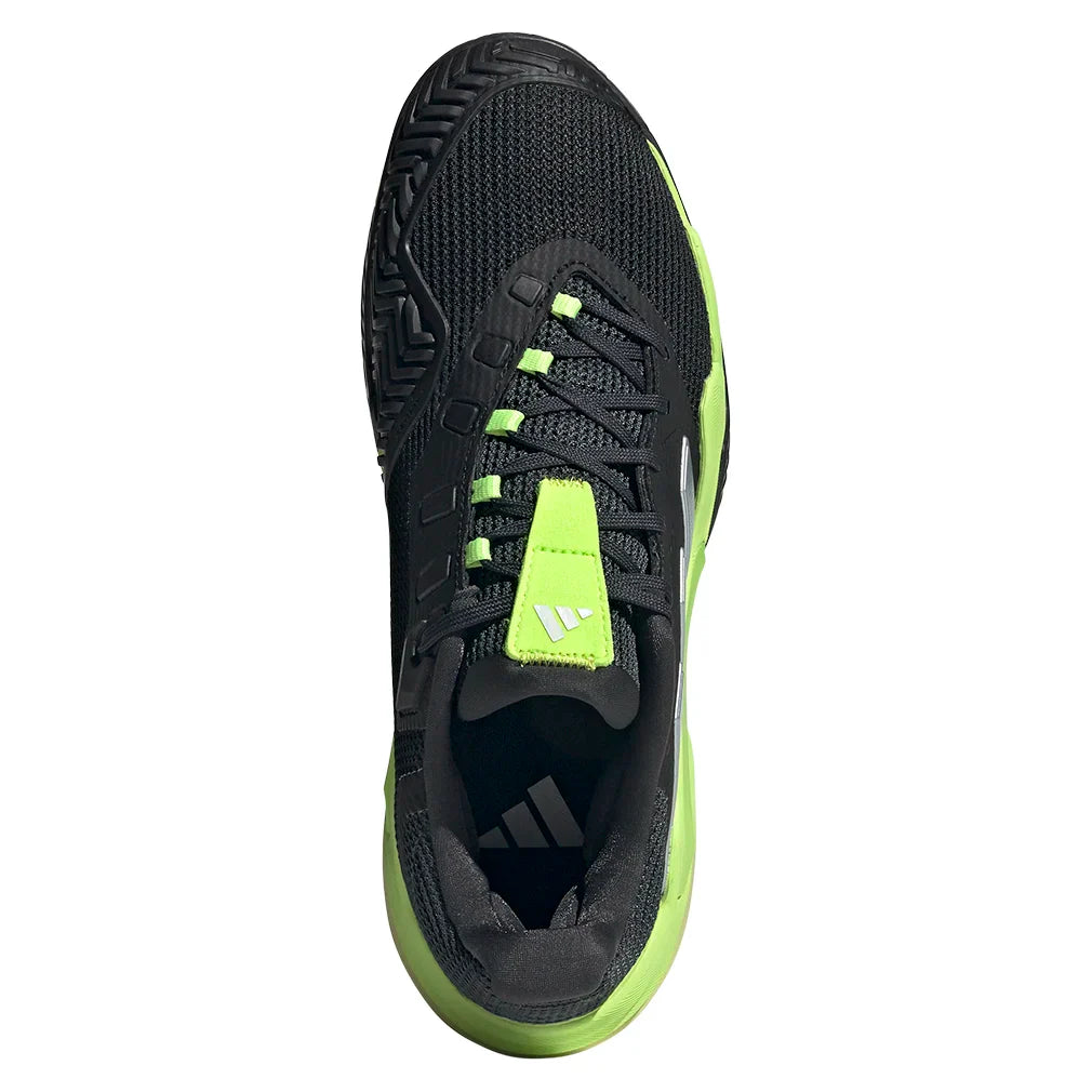 Men`s Barricade 13 Tennis Shoes Core Black and Lucid Lemon Footwear Adidas