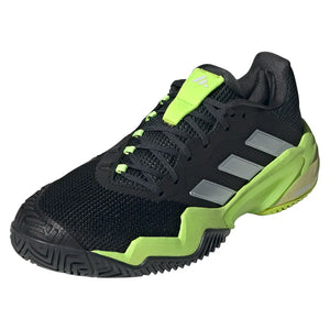 Men`s Barricade 13 Tennis Shoes Core Black and Lucid Lemon Footwear Adidas