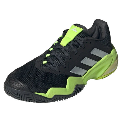 Men`s Barricade 13 Tennis Shoes Core Black and Lucid Lemon Footwear Adidas