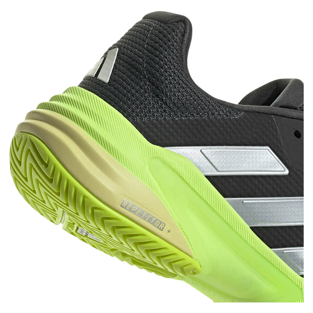 Men`s Barricade 13 Tennis Shoes Core Black and Lucid Lemon Footwear Adidas
