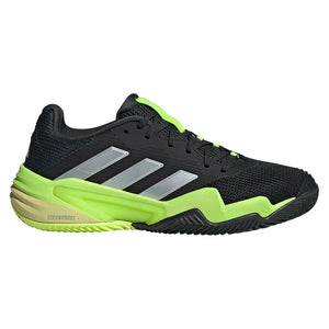 Men`s Barricade 13 Clay Tennis Shoes Core Black and Lucid Lemon Footwear Adidas