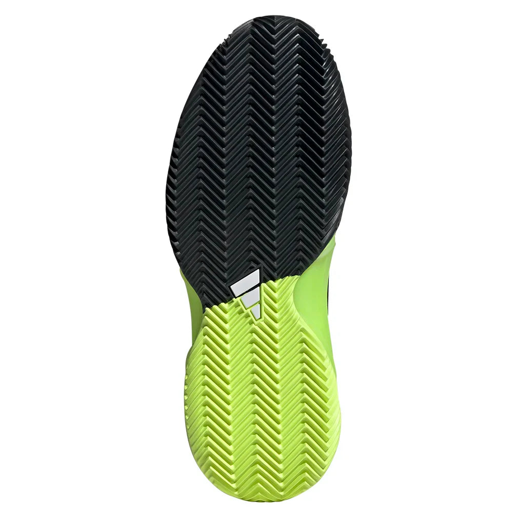 Men`s Barricade 13 Clay Tennis Shoes Core Black and Lucid Lemon Footwear Adidas