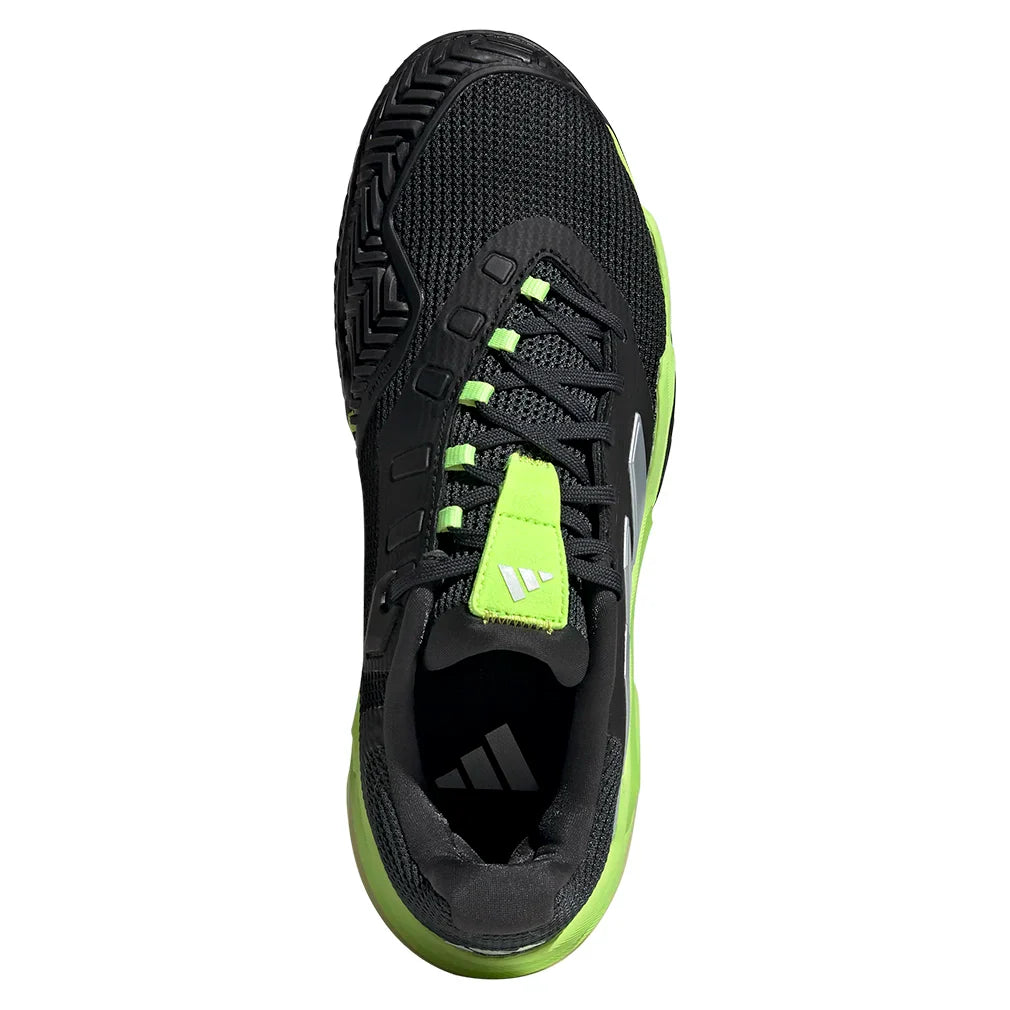 Men`s Barricade 13 Clay Tennis Shoes Core Black and Lucid Lemon Footwear Adidas