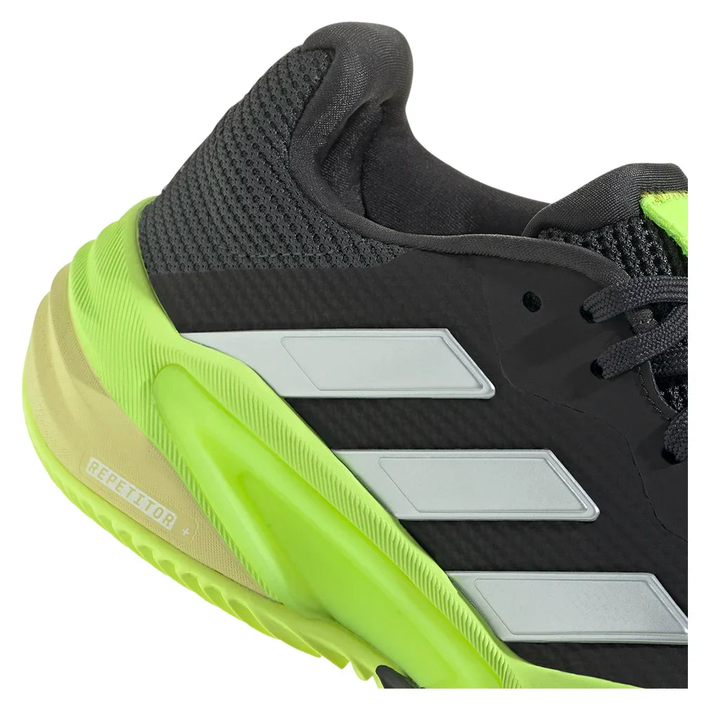 Men`s Barricade 13 Clay Tennis Shoes Core Black and Lucid Lemon Footwear Adidas