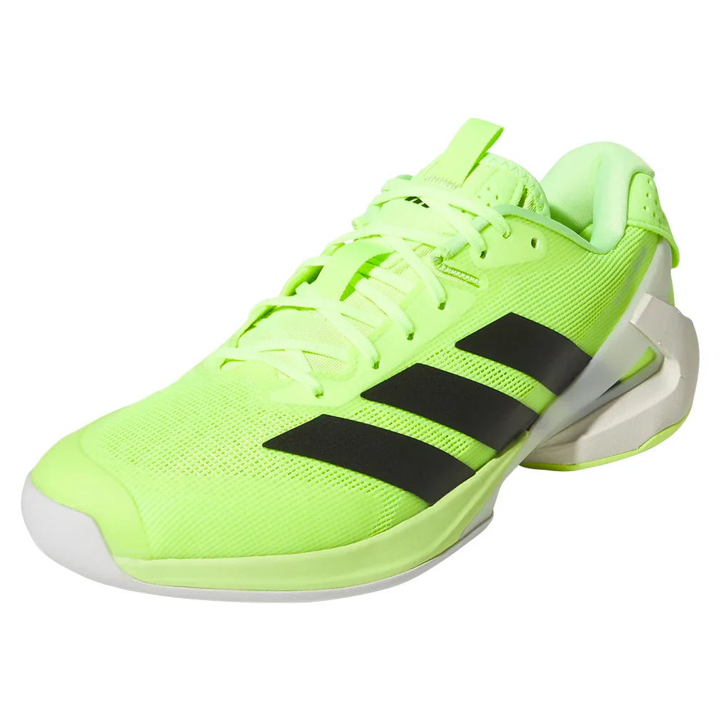 Men`s Adizero Ubersonic 5 Tennis Shoes Lucid Lemon and Core Black Footwear Adidas