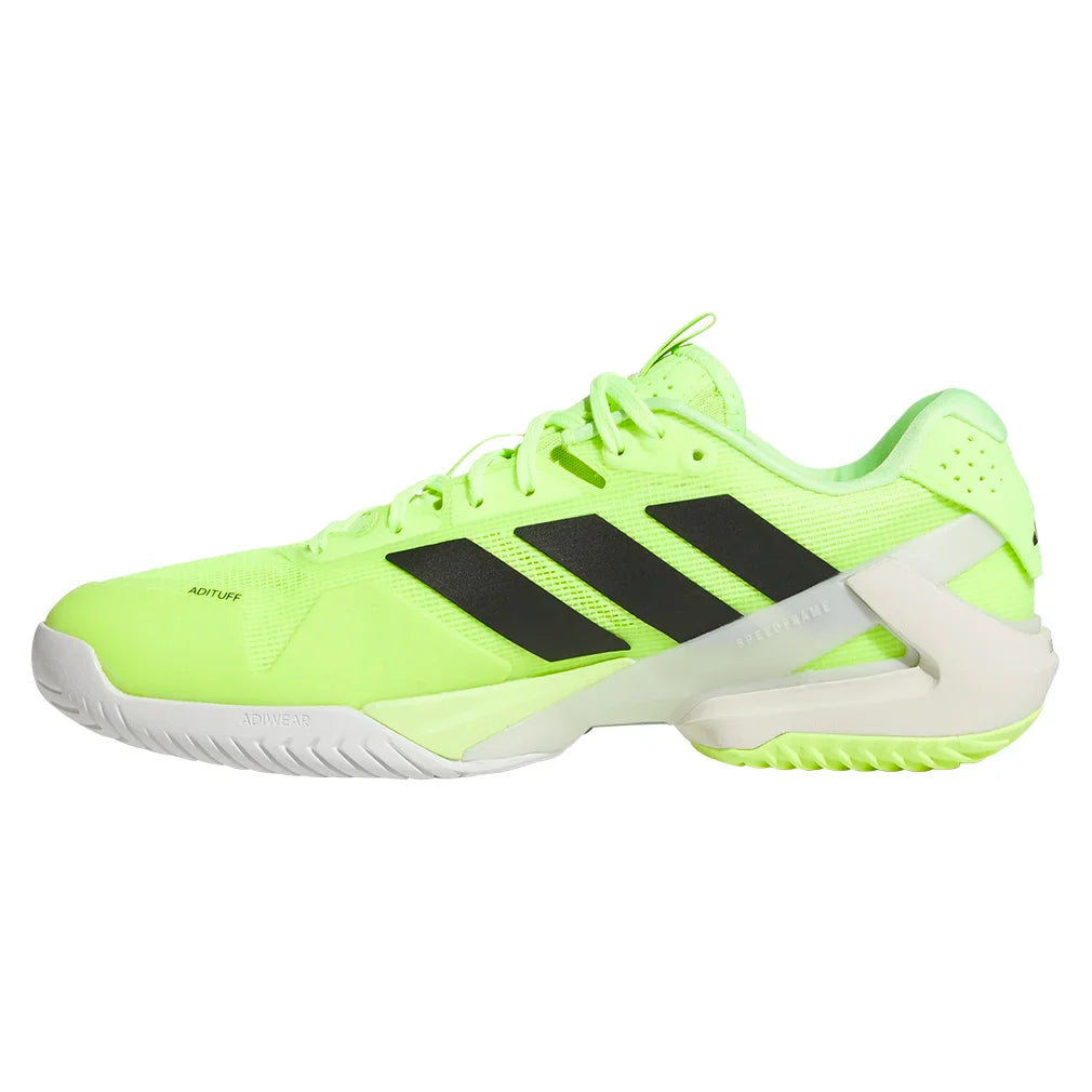 Men`s Adizero Ubersonic 5 Tennis Shoes Lucid Lemon and Core Black Footwear Adidas