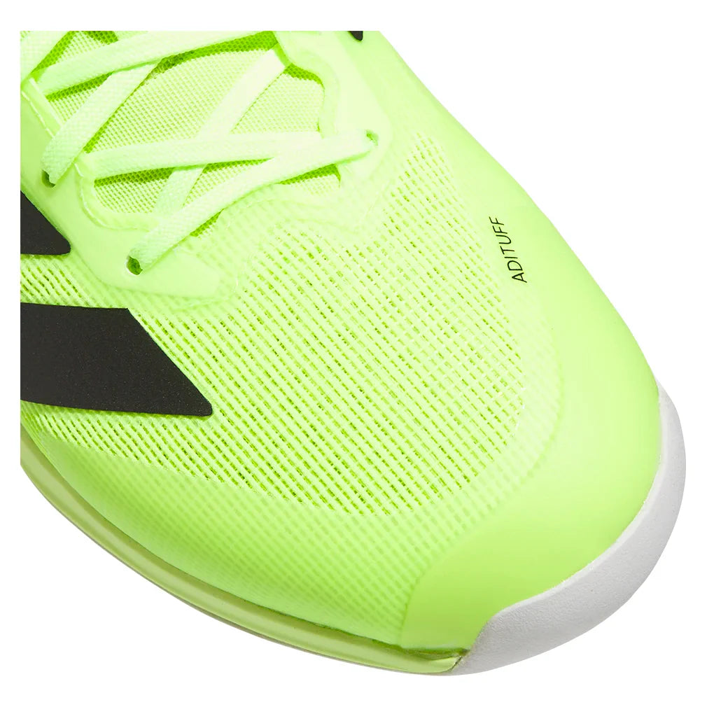 Men`s Adizero Ubersonic 5 Tennis Shoes Lucid Lemon and Core Black Footwear Adidas