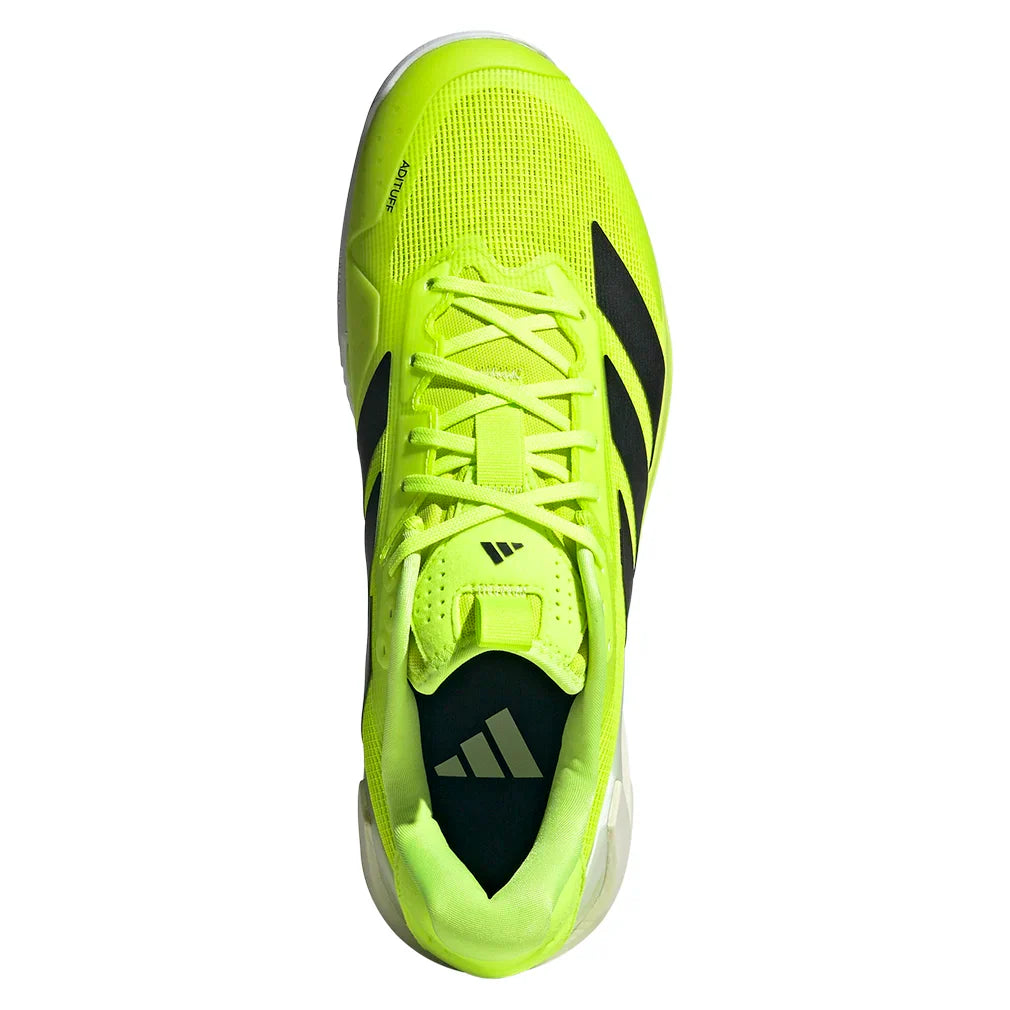 Men`s Adizero Ubersonic 5 Clay Tennis Shoes Lucid Lemon and Core Black Footwear Adidas