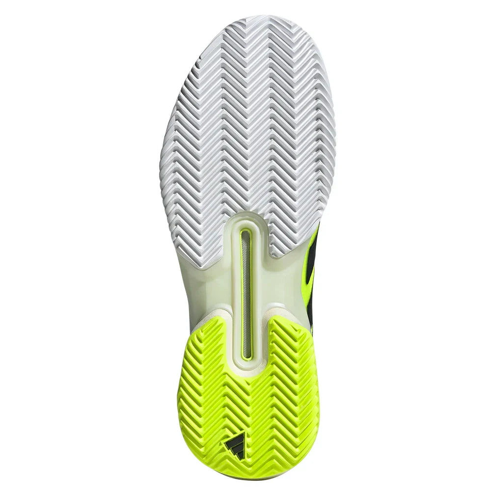 Men`s Adizero Ubersonic 5 Clay Tennis Shoes Lucid Lemon and Core Black Footwear Adidas