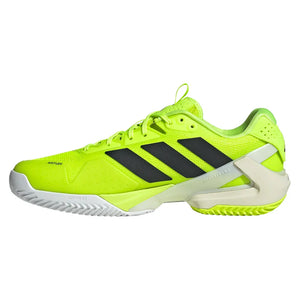 Men`s Adizero Ubersonic 5 Clay Tennis Shoes Lucid Lemon and Core Black Footwear Adidas