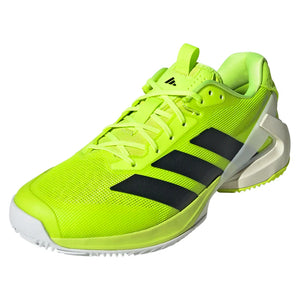 Men`s Adizero Ubersonic 5 Clay Tennis Shoes Lucid Lemon and Core Black Footwear Adidas
