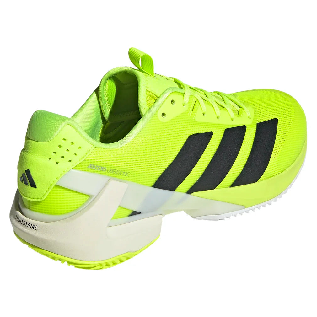Men`s Adizero Ubersonic 5 Clay Tennis Shoes Lucid Lemon and Core Black Footwear Adidas