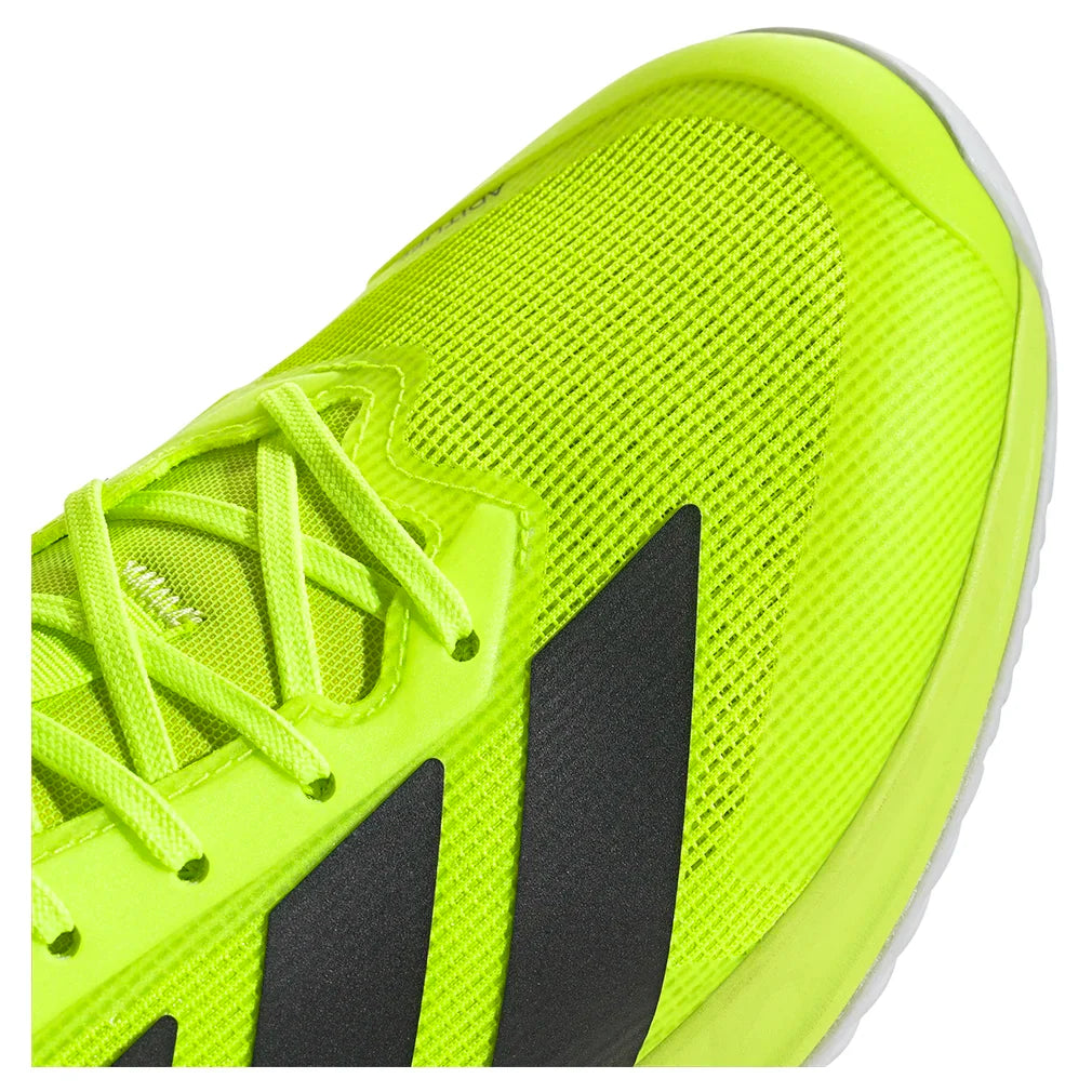 Men`s Adizero Ubersonic 5 Clay Tennis Shoes Lucid Lemon and Core Black Footwear Adidas