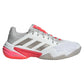 Women`s Barricade 13 Tennis Shoes White and Lucid Red Footwear Adidas