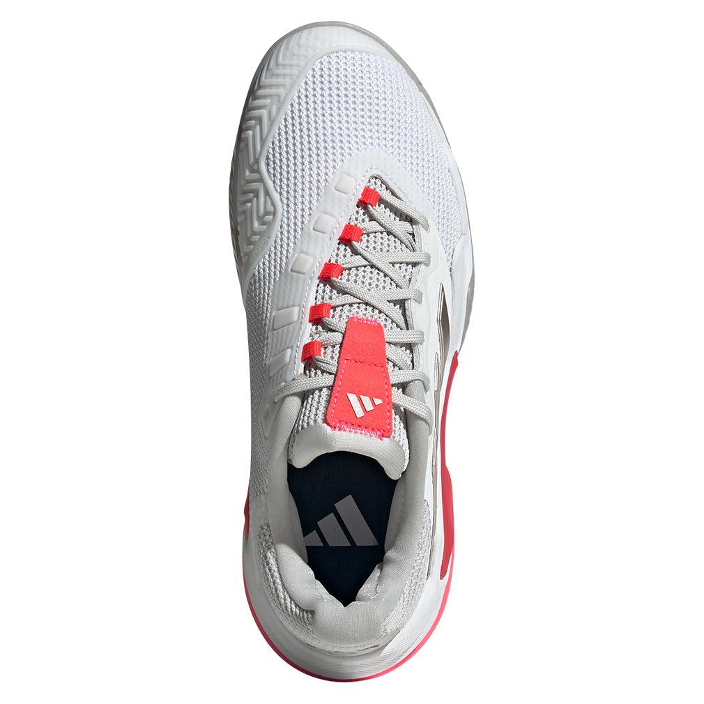 Women`s Barricade 13 Tennis Shoes White and Lucid Red Footwear Adidas