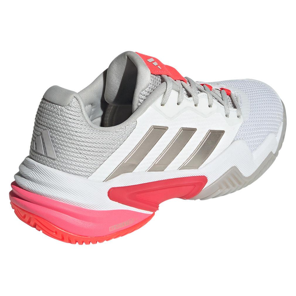 Women`s Barricade 13 Tennis Shoes White and Lucid Red Footwear Adidas