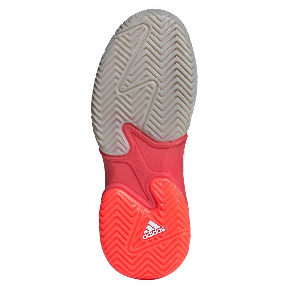 Women`s Barricade 13 Tennis Shoes White and Lucid Red Footwear Adidas