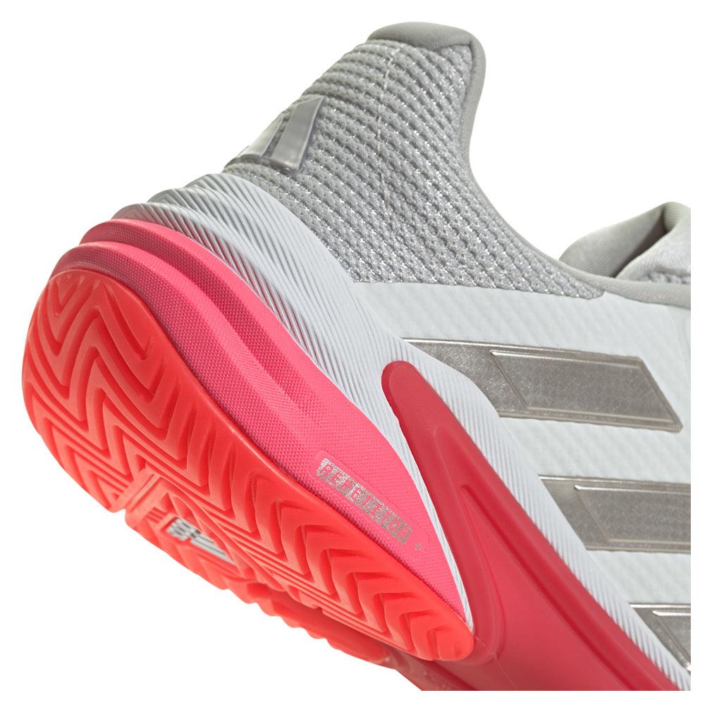Women`s Barricade 13 Tennis Shoes White and Lucid Red Footwear Adidas