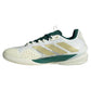 Men`s Adizero Cybersonic 2 Tennis Shoes Core White and Gold Metallic Footwear Adidas