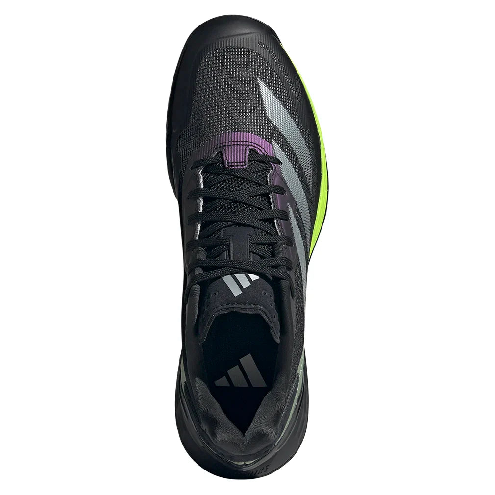 Men`s Defiant Speed 2 Tennis Shoes Lucid Lemon and Core Black Footwear Adidas