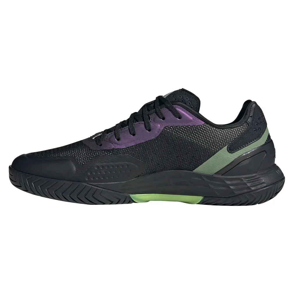 Men`s Defiant Speed 2 Tennis Shoes Lucid Lemon and Core Black Footwear Adidas