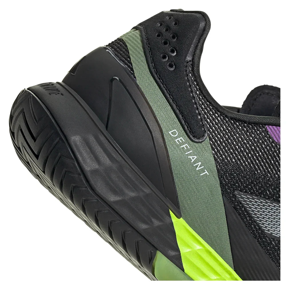 Men`s Defiant Speed 2 Tennis Shoes Lucid Lemon and Core Black Footwear Adidas
