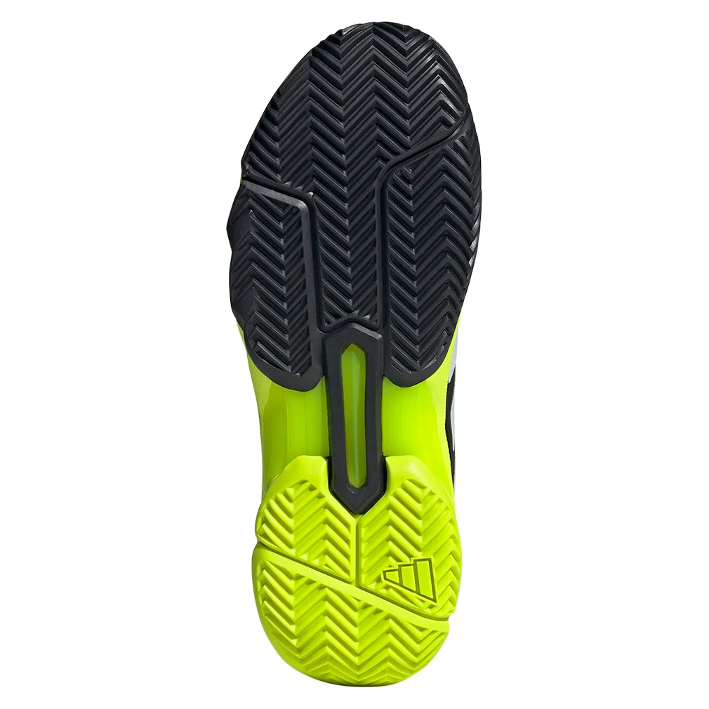 Men`s CourtJam Control 3 Tennis Shoes Carbon and Lucid Lemon Footwear Adidas
