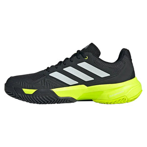 Men`s CourtJam Control 3 Tennis Shoes Carbon and Lucid Lemon Footwear Adidas