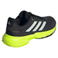 Men`s CourtJam Control 3 Tennis Shoes Carbon and Lucid Lemon Footwear Adidas
