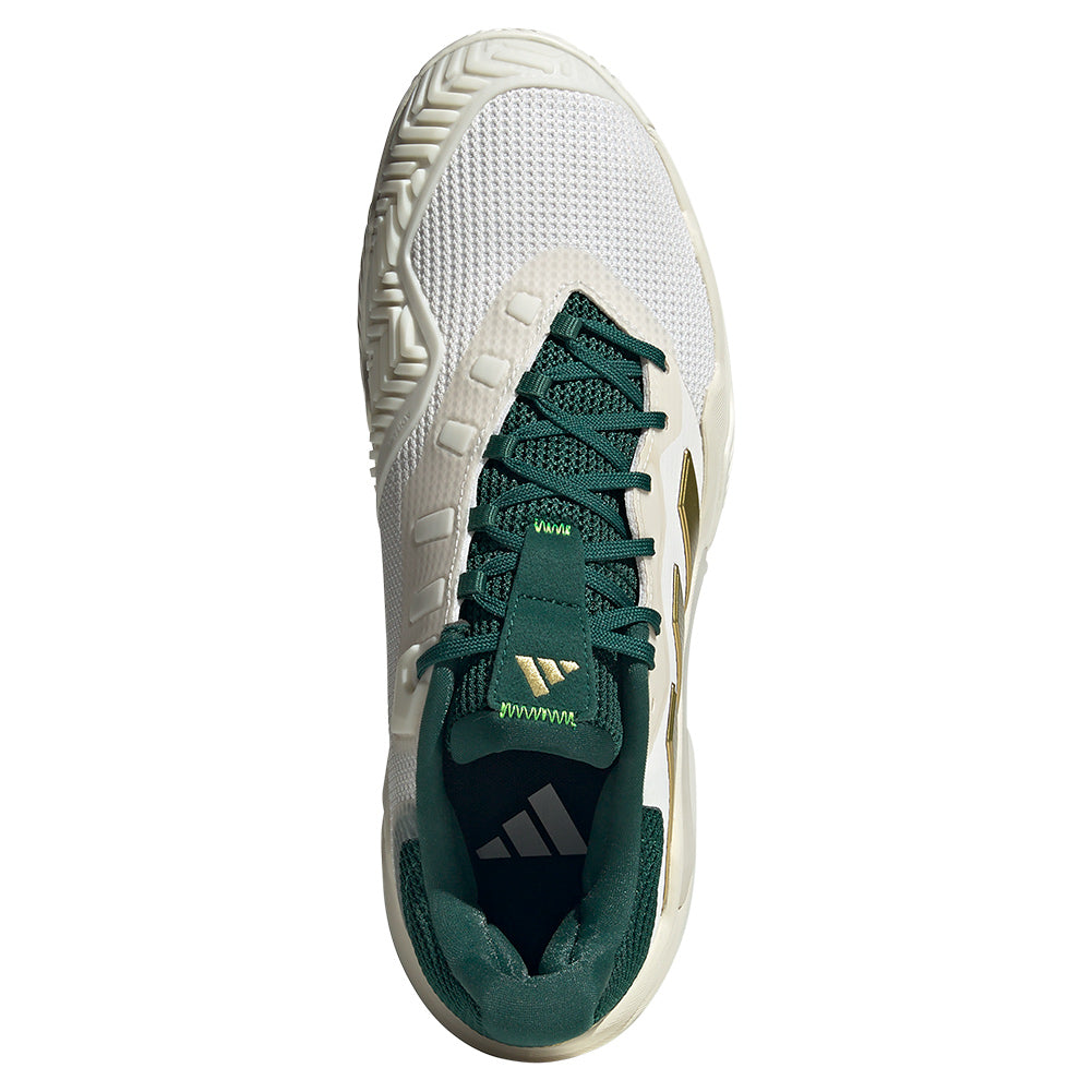Men`s Barricade 13 Tennis Shoes White and Gold Metallic Footwear Adidas