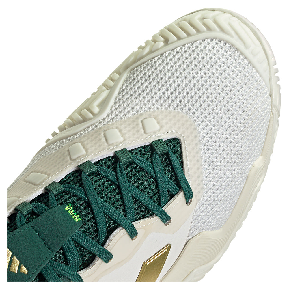 Men`s Barricade 13 Tennis Shoes White and Gold Metallic Footwear Adidas