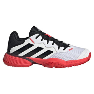 Junior`s Barricade Tennis Shoes White and Core Black Footwear Adidas