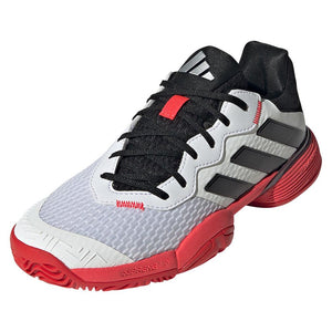 Junior`s Barricade Tennis Shoes White and Core Black Footwear Adidas