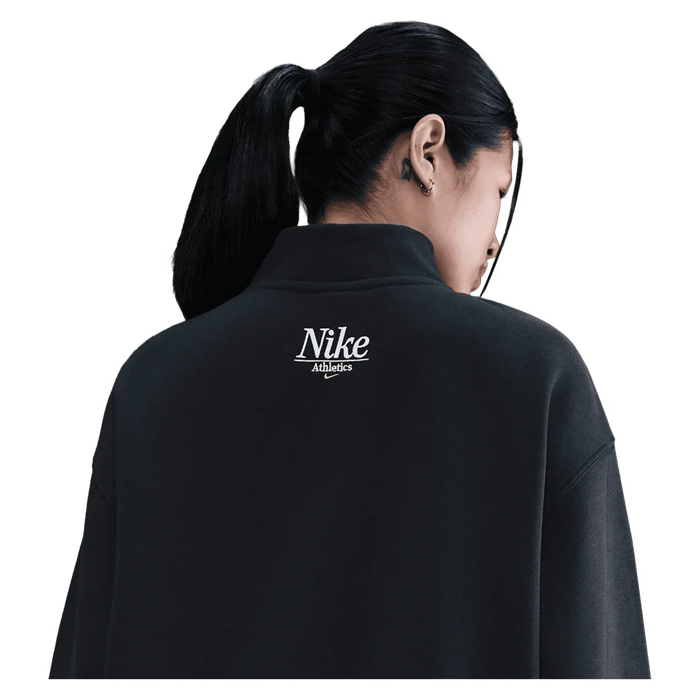 Women`s Phoenix Fleece Oversized Long Sleeve Quarter Zip Tennis Top Apparel Nike