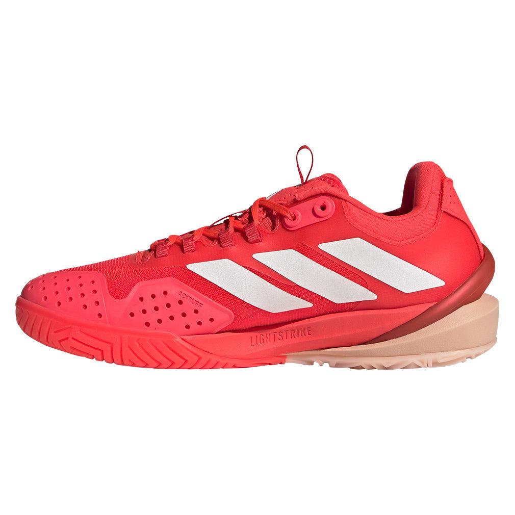 Women`s Adizero Cybersonic 2 Tennis Shoes Lucid Red and Powder Coral Footwear Adidas