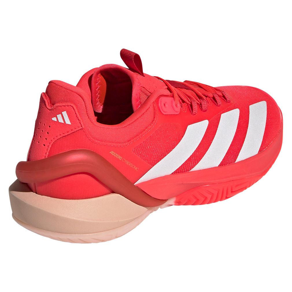 Women`s Adizero Cybersonic 2 Tennis Shoes Lucid Red and Powder Coral Footwear Adidas