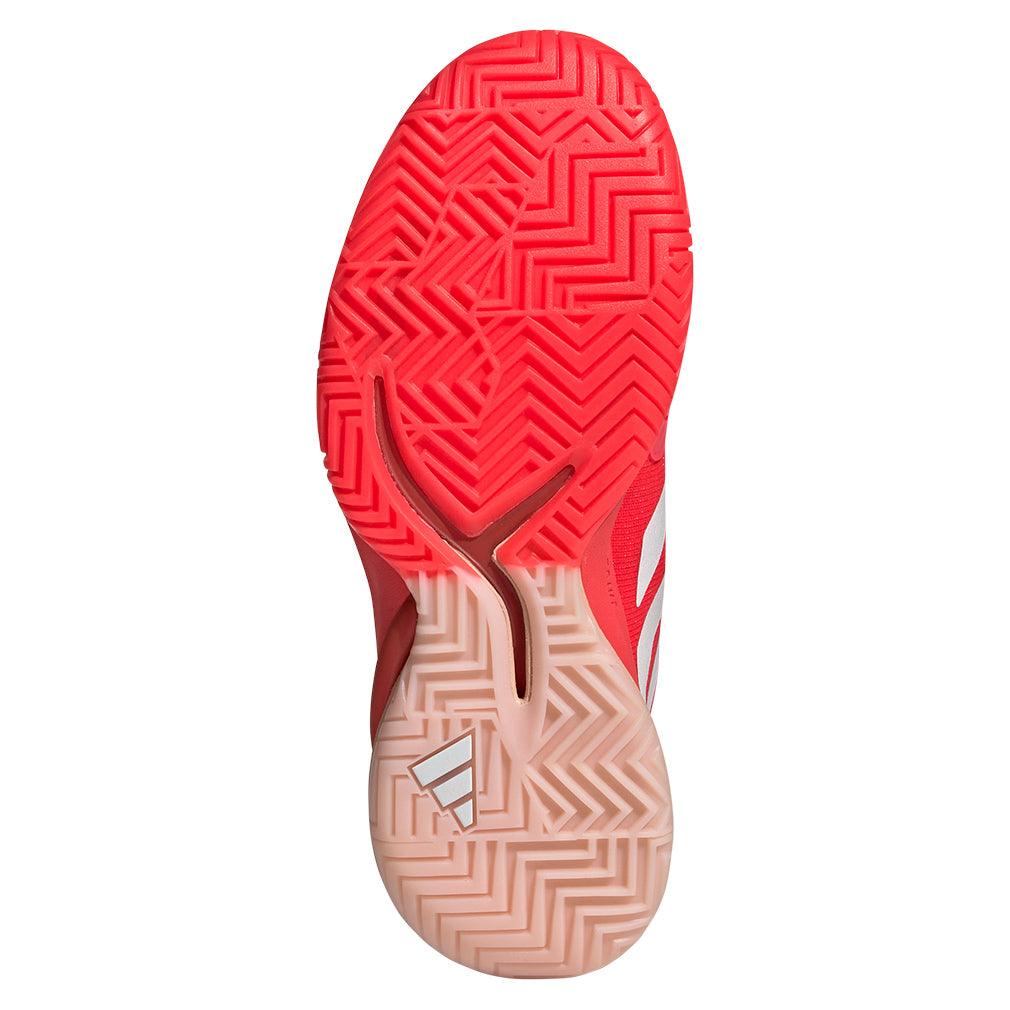Women`s Adizero Cybersonic 2 Tennis Shoes Lucid Red and Powder Coral Footwear Adidas