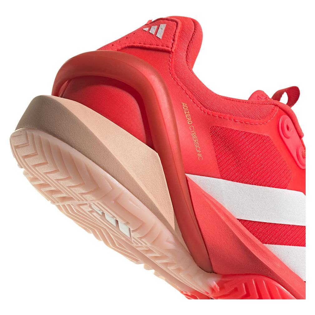 Women`s Adizero Cybersonic 2 Tennis Shoes Lucid Red and Powder Coral Footwear Adidas