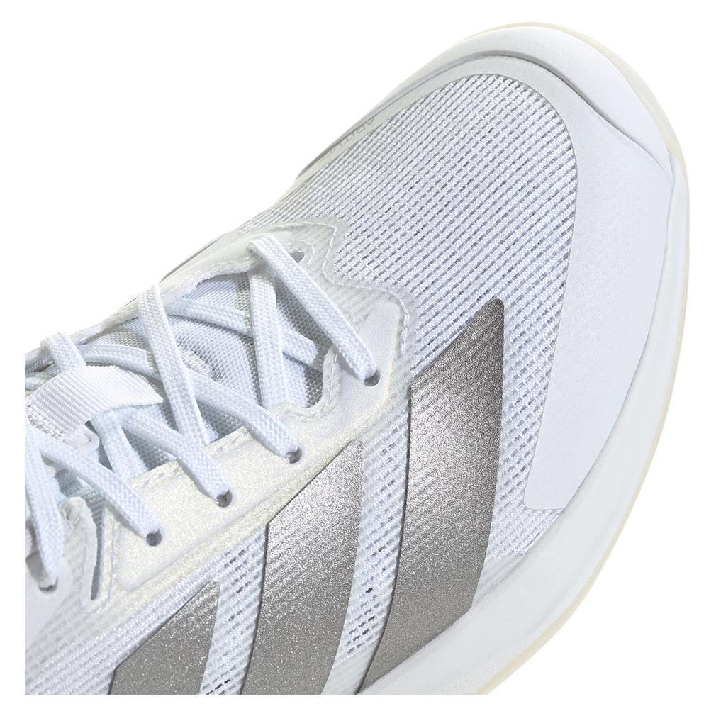 Women`s Adizero Ubersonic 5 Tennis Shoes White and Silver Metallic Footwear Adidas