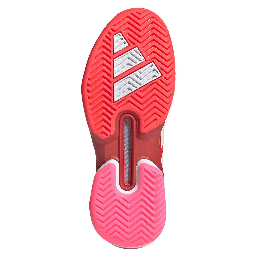 Women`s Adizero Ubersonic 5 Tennis Shoes Lucid Red and Lucid Pink Footwear Adidas