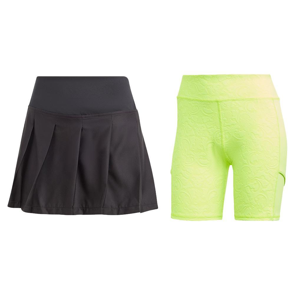 Women's Pleat Tennis Skort Black and Luclem Adidas