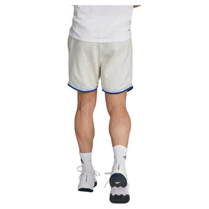 Men's Clubhouse 7 inch Premium Classic Tennis Shorts White Melange Adidas