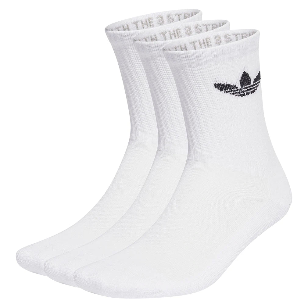 Trefoil Cushion Crew Socks 3 Pairs White Socks Adidas